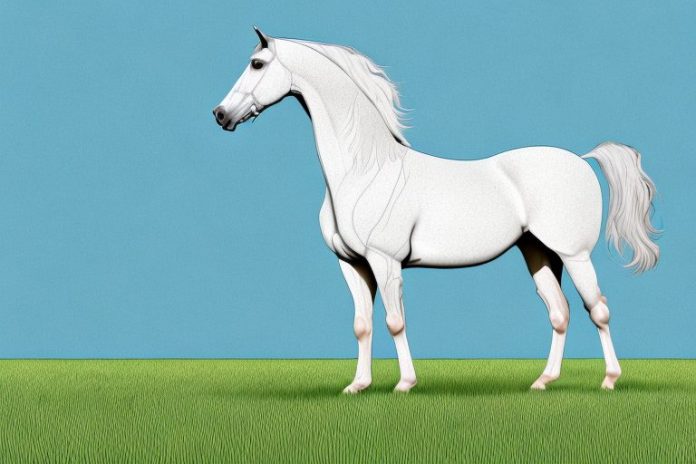 An andalusian horse standing in a field in mossel bay