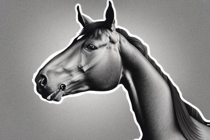 A belgian warmblood horse in a rural setting in newcastle