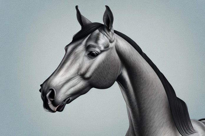 A belgian warmblood horse in a rural setting in east london