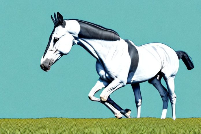 A belgian warmblood horse in a field in jeffreys bay