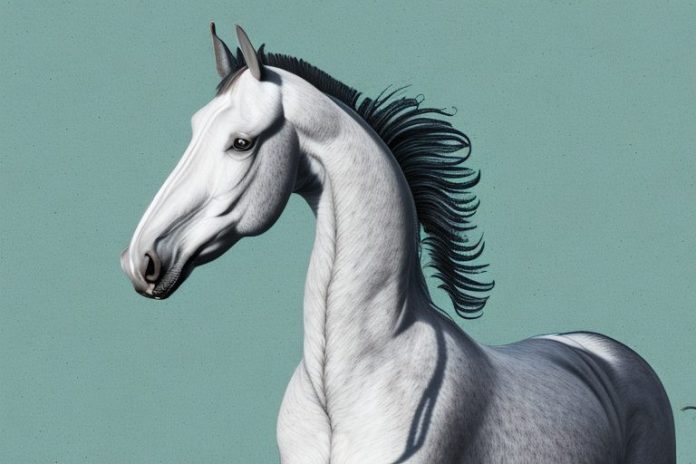 A belgian warmblood horse in its natural environment in limpopo