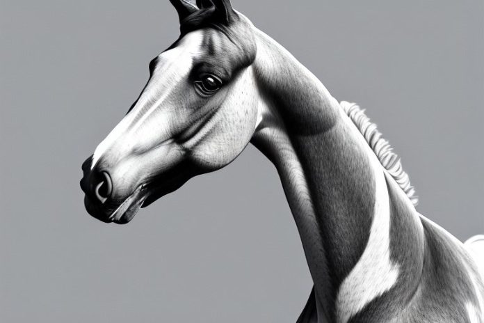 A belgian warmblood horse in a field in louis trichardt