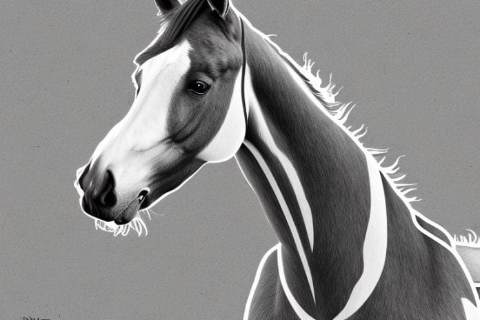 A belgian warmblood horse in a rural setting in potchefstroom