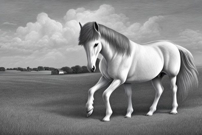 A percheron horse in a rural setting in amanzimtoti