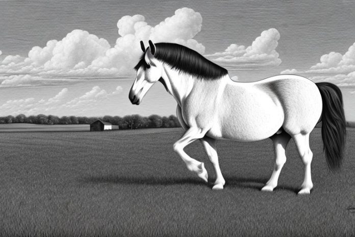 A percheron horse in a rural setting in kwamashu