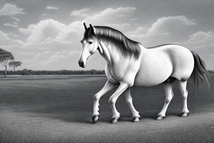 A percheron horse in a rural setting in empangeni