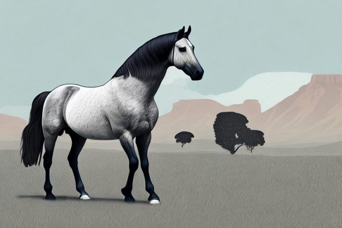 A percheron horse in a westville