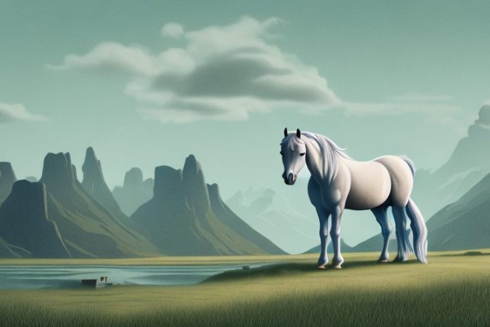 A fjord horse in a rural east london landscape