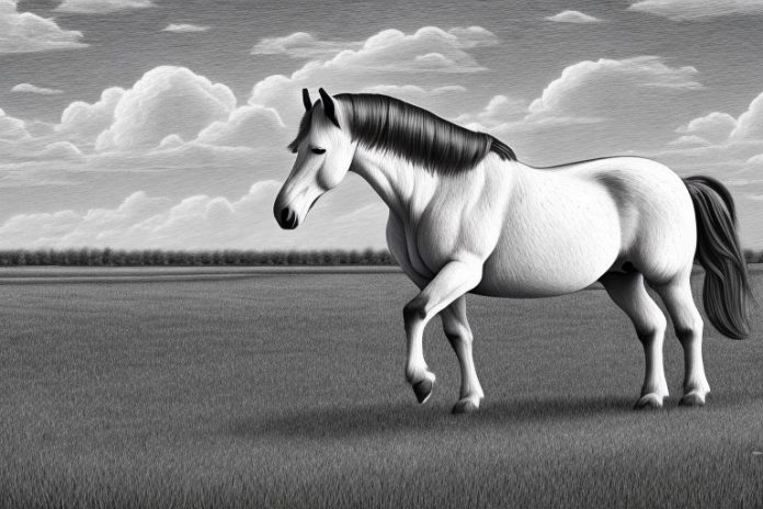 A percheron horse in a rural setting in sasolburg