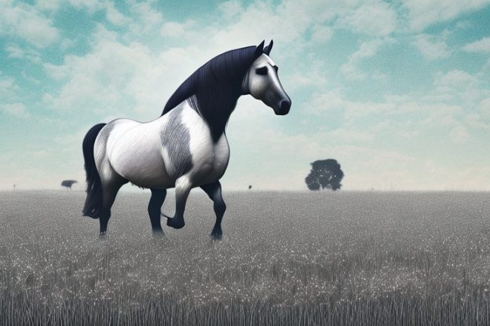 A percheron horse in a rural setting in vereeniging