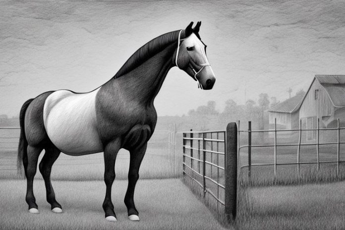 A percheron horse in a rural setting in germiston