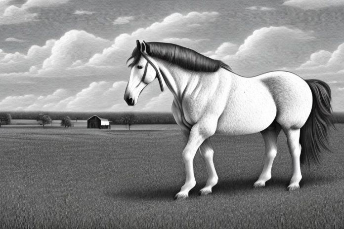 A percheron horse in a rural setting in bela-bela