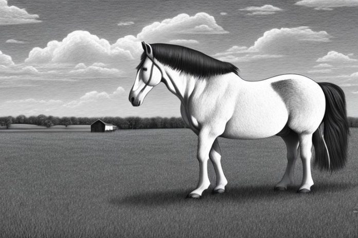 A percheron horse in a rural setting in kathu