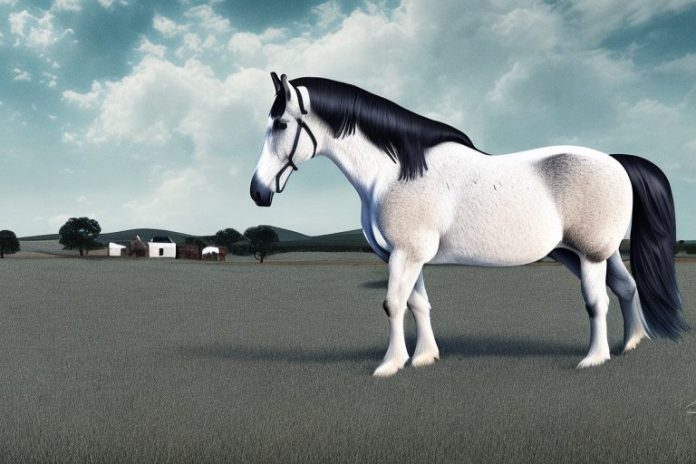 A percheron horse in a rural setting in prieska