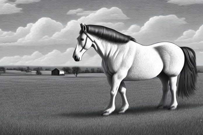 A percheron horse in a rural setting in brits