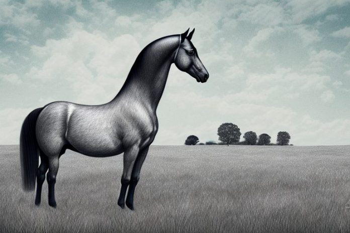 A hanoverian horse in a field in westville