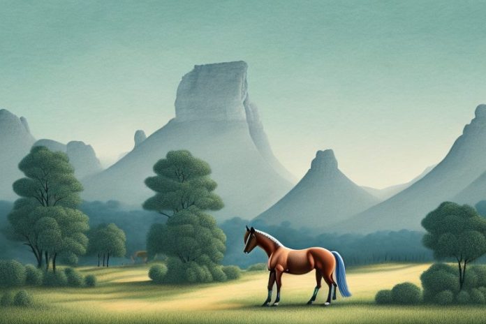 A hanoverian horse in a pinetown