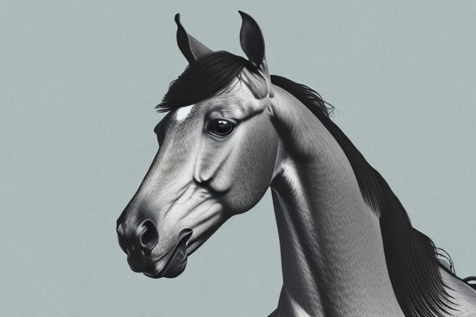 A hanoverian horse in a rural setting in port elizabeth
