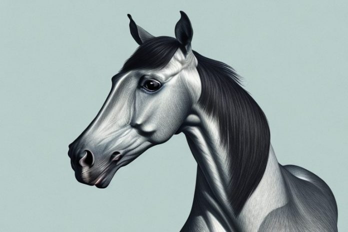 A hanoverian horse in a south african landscape