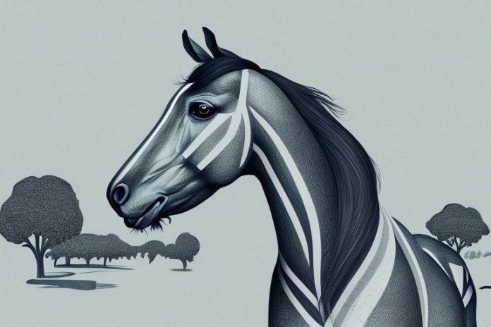 A hanoverian horse in a johannesburg landscape