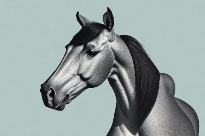 A hanoverian horse in a south african landscape