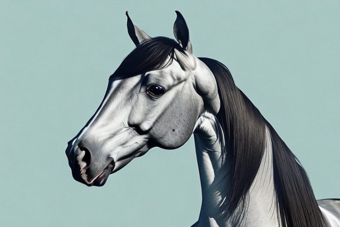 A hanoverian horse in a field in roodepoort