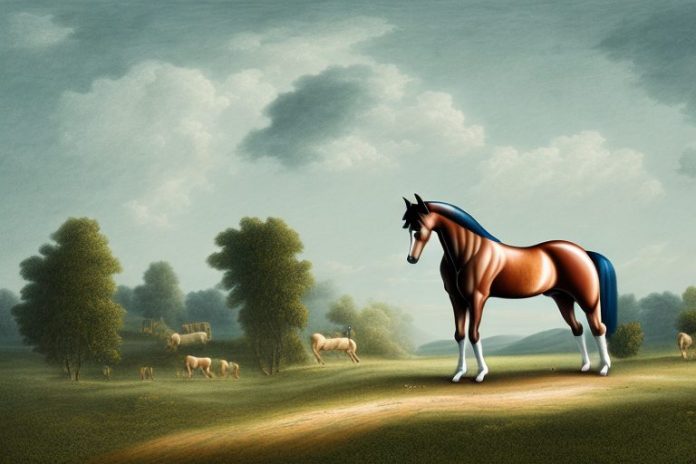 A hanoverian horse in a field in midrand