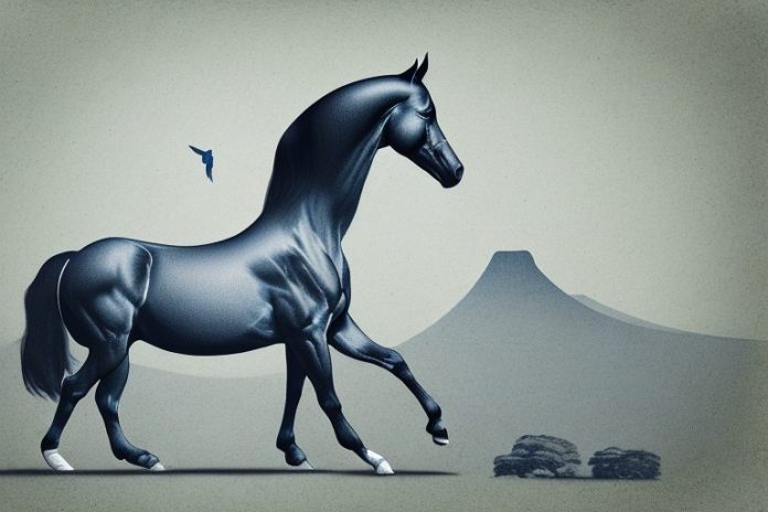 A hanoverian horse in a kempton park