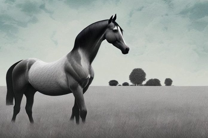 A hanoverian horse in a field in musina
