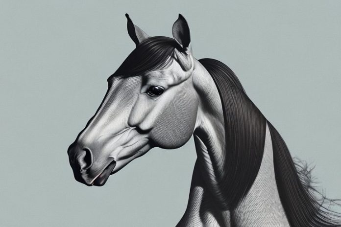 A hanoverian horse in a south african landscape