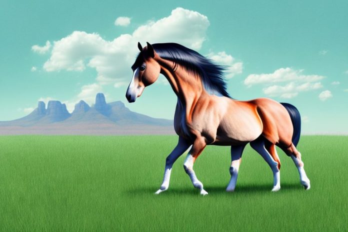 A hanoverian horse in a grassy field in kimberley