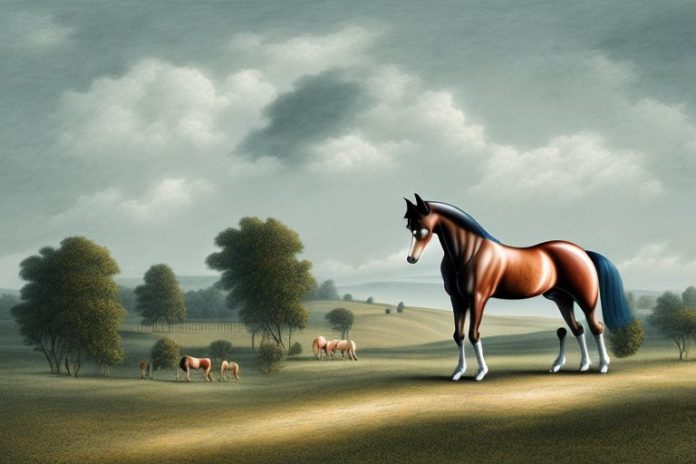 A hanoverian horse in a rural warrenton