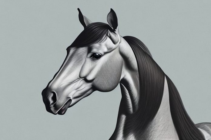 A hanoverian horse in a south african landscape