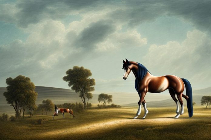 A hanoverian horse in a rural landscape in calvinia