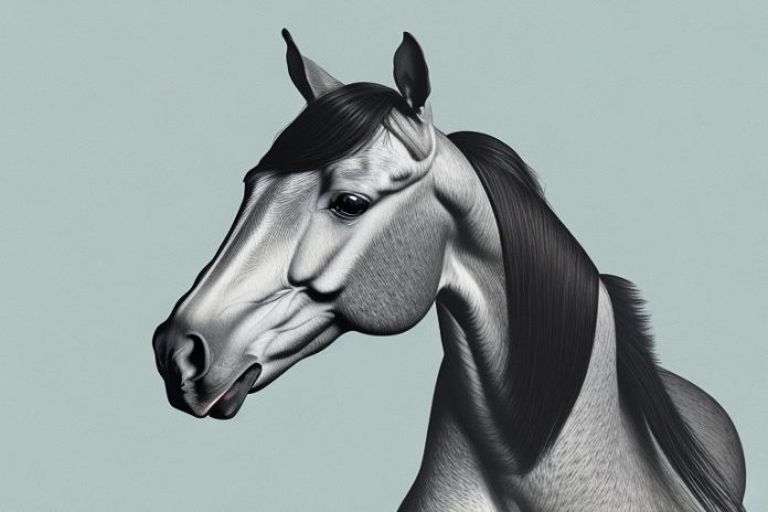 A hanoverian horse in a south african landscape