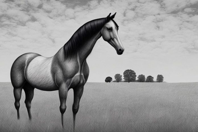 A hanoverian horse in a field in paarl