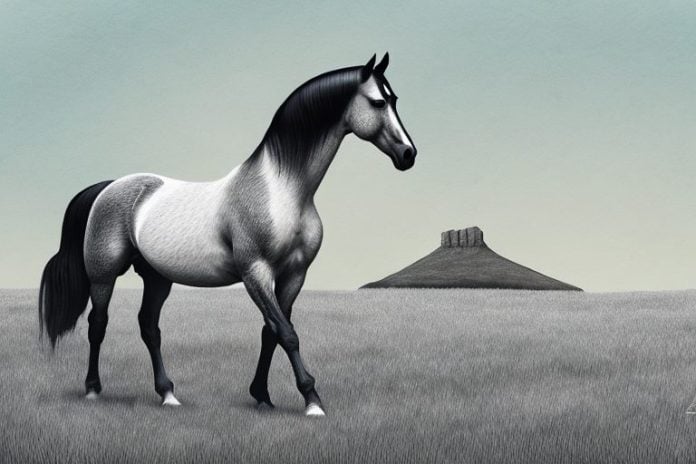 A hanoverian horse in a field in hermanus