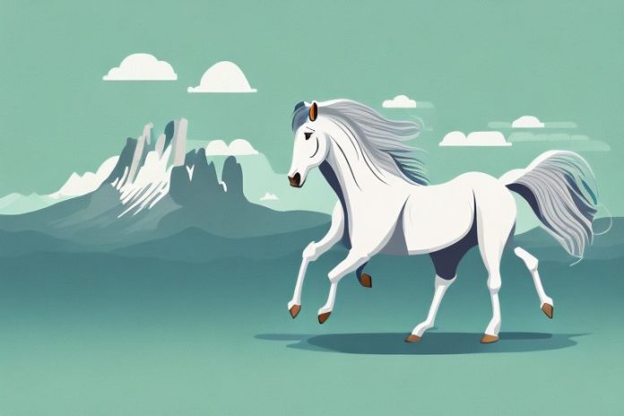 A majestic fjord horse galloping through a scenic landscape in king william's town