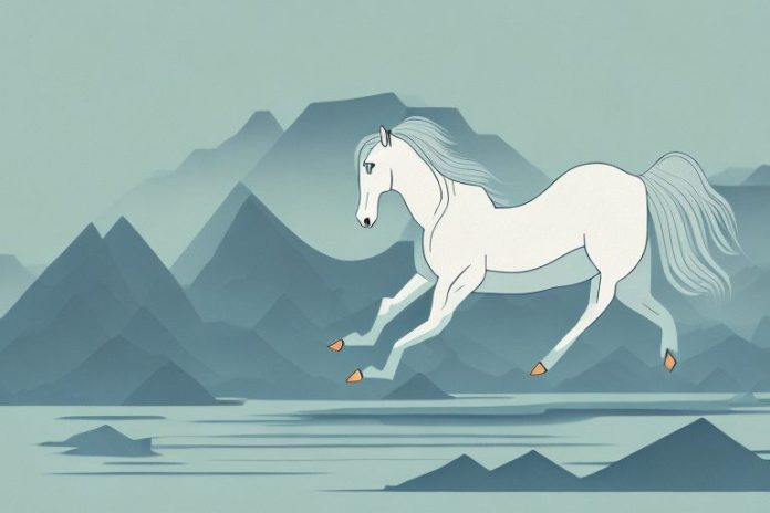 A fjord horse galloping through a scenic landscape in aliwal north