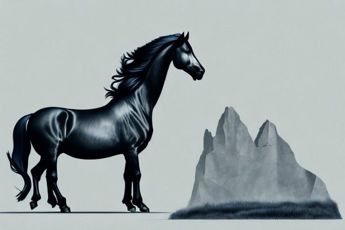 A friesian horse in its natural environment in umhlanga