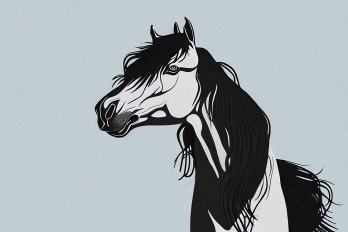 A friesian horse in its natural environment in colesberg