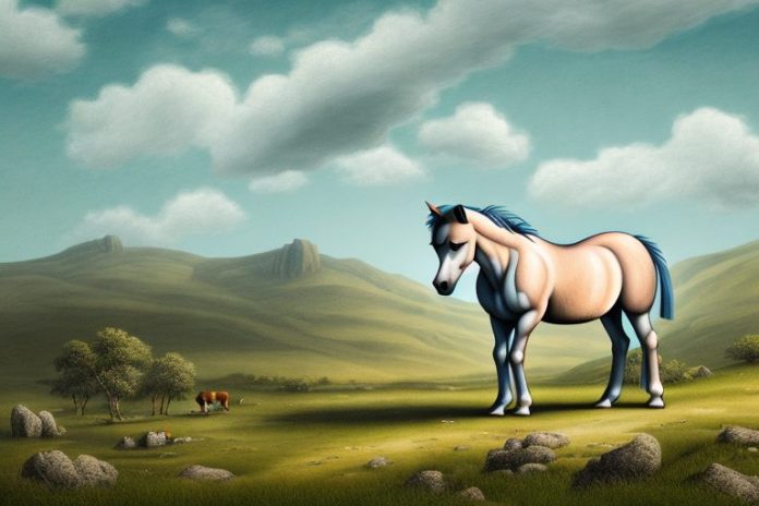 A dartmoor pony horse in a rural landscape in kwamashu