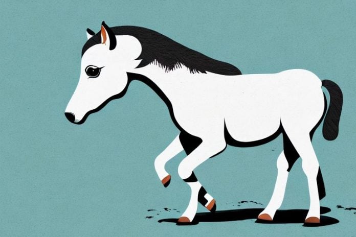 A dartmoor pony horse in the landscape of port shepstone