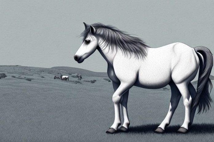 A dartmoor pony horse in a rural setting in pinetown