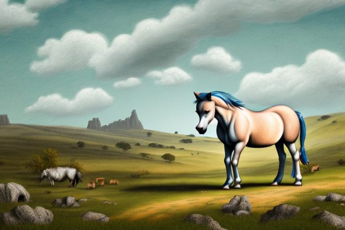 A dartmoor pony horse in a rural setting in kroonstad