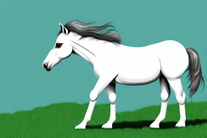 A dartmoor pony horse in a grassy meadow in johannesburg