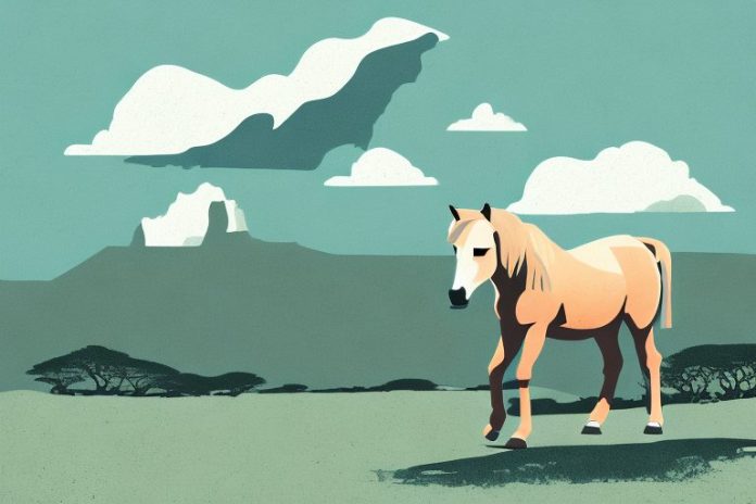 A dartmoor pony in a south african landscape