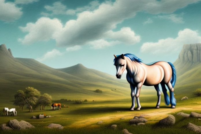 A dartmoor pony horse in a rural landscape in thohoyandou