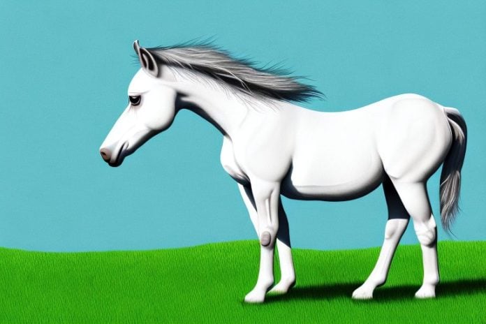 A dartmoor pony horse in a grassy field in witbank