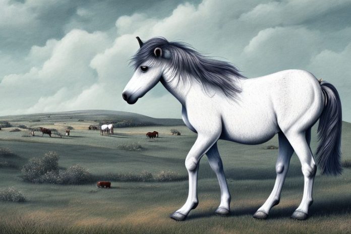 A dartmoor pony horse in a rural setting in middelburg